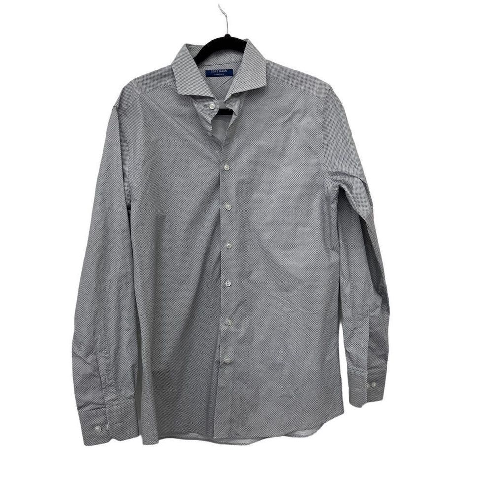Cole Haan‎ Men's Dress Shirt Size 16 34/35 Grand OS Slim Fit Gray Long Sleeve